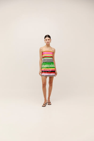 cala de la cruz mini dress Cala de la Cruz Lucca Printed Linen Mini Dress - Women - Brown Dresses