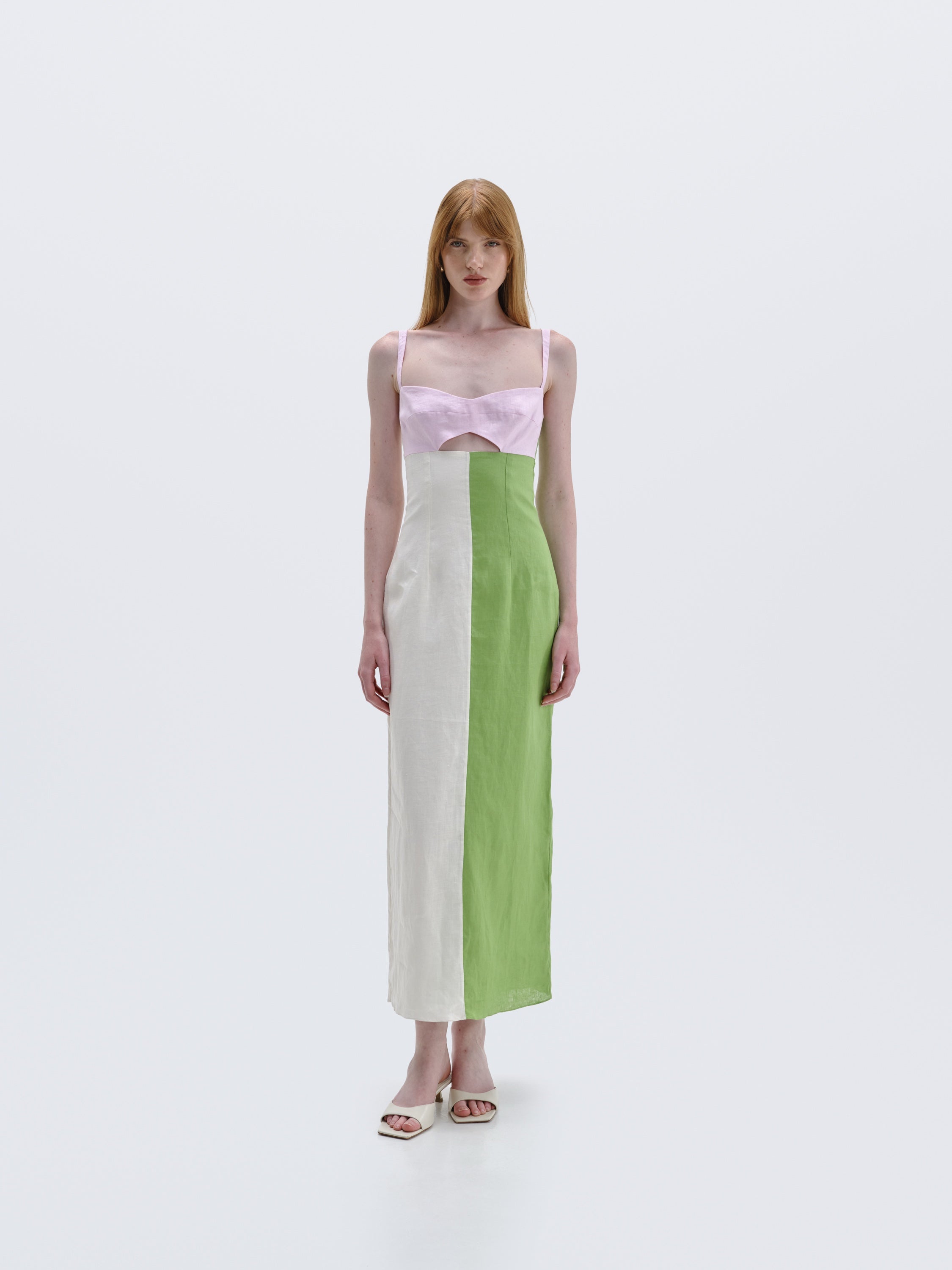 cala de la cruz green dress Odele printed maxi dress in green - Cala De La Cruz